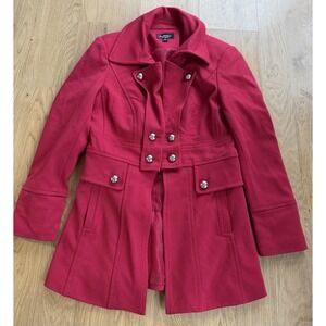 Katherine New York Womens Military Style Peacoat Jacket Medium Button Accents